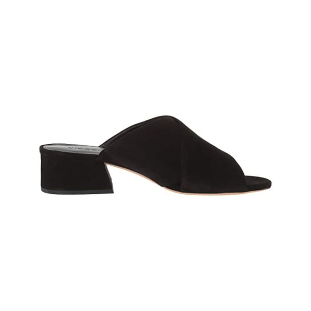 VINCE. Womens Black Karsen Toe Block Heel Slip On Leather Heeled Sandal 5 M - Picture 3 of 4